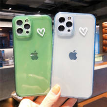 Lovely Heart Print Transparent Phone Case For iPhone 11 12 Pro X XS MAX XR 8 7 SE 2020 Cover Soft TPU Cases Capa 2024 - buy cheap