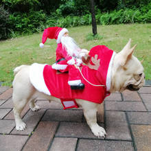 Забавный костюм Санта-Клауса для собак зимняя одежда для собак пальто Чихуахуа Мопс одежда для йоркширского терьера Рождественская домашняя собака наряды 2024 - купить недорого