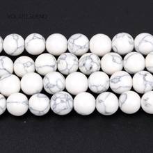 White Turquoises Stone Round Loose Beads For Jewelry Making 4-12mm Spacer Beads Fit Diy Bracelet Necklace Accessory 15" 2024 - buy cheap