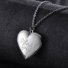 10pcs/lot Heart Photo Frames Locket Necklaces I Love You Letter Pendant Necklace Jewelry Can Open For Women Gift 2024 - buy cheap