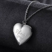 10 unids/lote de marcos de fotos de corazón, medallón, collar con colgante de Letra I Love You, joyería que se puede abrir para regalo de mujer 2024 - compra barato