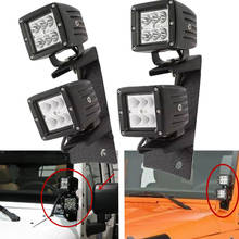 Soporte de barra de pilar A para Jeep Wrangler JK, 2007-2018, 2 puertas, 4DR, con 4 luces Led de trabajo para coche, 18W 2024 - compra barato