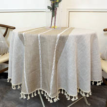 Mantel redondo de estilo nórdico para el hogar, cubierta impermeable de lino y algodón para mesa de cocina, decoración moderna para el hogar 2024 - compra barato