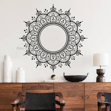 Adesivo de parede em vinil com design de mandala, moderno, estilo simples, mural de yoga, estúdio, decoração para casa, sala de estar, arte de parede ll924 2024 - compre barato