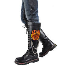 Galochas unissex masculino e feminino calçado punk rock rebite metal pesado off-roading botas para motocicleta 2024 - compre barato