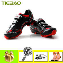 Tiebao-sapatos masculinos para ciclismo de montanha, calçados respiráveis, auto-travamento, ciclismo, triatlo, mtb 2024 - compre barato