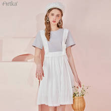 Женское кружевное платье-футболка ARTKA, белое платье-футболка средней длины с круглым вырезом, в стиле пэчворк, LA22014X, для лета, 2021 2024 - купить недорого