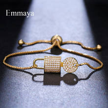 EMMAYA-pulsera ajustable de Color dorado con forma de llave y cerradura para mujer, precioso adorno, regalo de fiesta de cumpleaños 2024 - compra barato