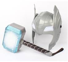 Child Cosplay LED light luminous sounding Helmet Weapon mjolnir hammer quake model toy Costume party kids gift 2024 - buy cheap
