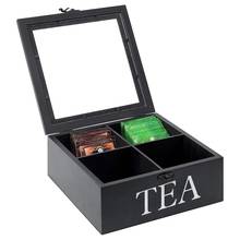4 Cells Tea Case Bamboo Wood Tea Box Tea Coffee Storage Box Tea Caddy Storage Box Storage Holder Organizer For Kitchen Cabinets 2024 - buy cheap