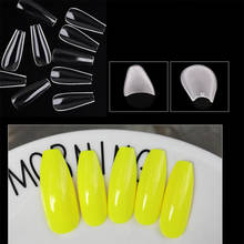 100pcs Fake Nails Ballerina/Oval/Stiletto Nail Art Tips False Coffin Nails Art Tips Flat Shape Full Cover Manicure Fake Nail Tip 2024 - buy cheap