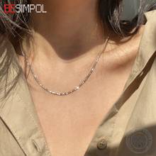 Besimpol colar de prata esterlina 925 brilhante, colar simples e elegante com borboleta, gargantilha feminina, prata 925, joias finas para presente 2024 - compre barato