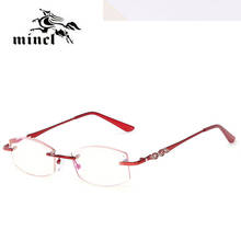 MINCL 2019 Frameless Square Reading Glasses for Men Women Computer Eyeglasses Far Sight Presbyopia Reader Glasses With Box NX 2024 - buy cheap