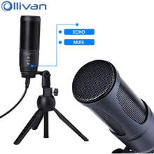 OLLIVAN 20KHZ ECHO Cardioid Condenser Microphone For Gaming Podcast Singing Studio Mic For PC Computer Laptop USB Microphone 2024 - buy cheap