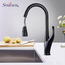 Senlesen Kitchen Faucets Black Pull Out Chrome Brushed Nickle Single Handle Dual Outlet Water Modes Hot and Cold Water Modes 2024 - buy cheap