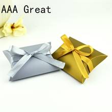 100Pcs/Lot Gift Box Paper Pillow Packing Birthday Present Paper Boxes Candy Snack Party Wedding Gifts Box Christmas Decorations 2024 - buy cheap