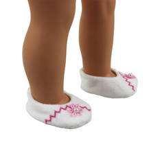 Zapatos de muñeca para bebé de fondo suave rosa, accesorios para muñecas recién nacidas de 43cm y muñeca americana 2024 - compra barato
