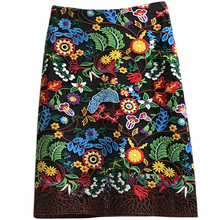 2021 spring autumn vinatge lace embroidered skirt women high waist flower printed a-line skirt 2024 - buy cheap