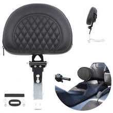 Motorcycle Driver Backrest Pad Leather Rider Backrest Diamond Design Adjustable Storage Pouch For Can-am Can Am Spyder RT 08-19 2024 - buy cheap