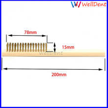 Cepillo de limpieza Dental, cepillo de alambre de cobre con mango de madera, instrumento Dental de laboratorio, herramientas de dentista 2024 - compra barato