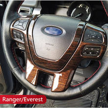 Capa decorativa para ford ranger everest esforço 2015 2016 2017 2018 2019 2020 acessórios interiores estrutura do volante 2024 - compre barato