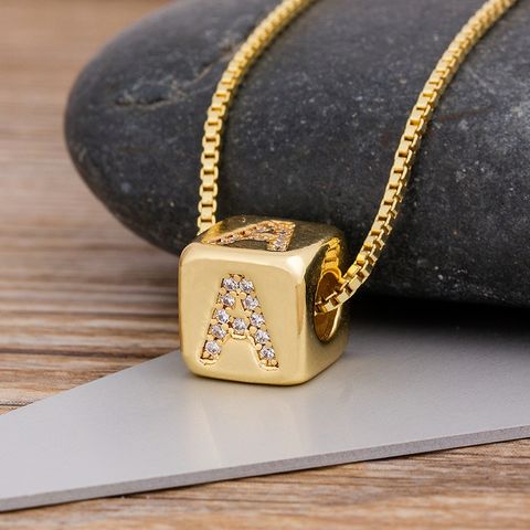 New Design Diy Alphabet Cube Pendant Necklace Long Chain Gold Letter Necklace For Women Men Initial Family Name Jewelry Gift Buy Cheap In An Online Store With Delivery Price Comparison Specifications