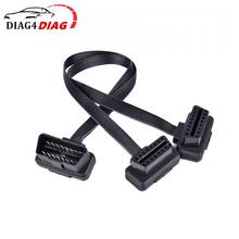 30cm Dual Female Y Splitter 1 IN 2 Car Flat Noodle Cable OBD2 Extension Connector 16 Pin Male To Female Interface Connector 2024 - buy cheap