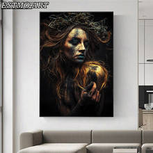 Black and Gold Woman Canvas Wall Art HD Figure Poster and Prints Nordic Light Luxury Picture Aesthetic Home Decor Painting 2024 - buy cheap