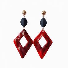 New Arrival Korean Acrylic Drop Earrings Hot Geometric Earrings Fashion Black Bead Dangle Statement Earrings For Women Jewelry 2024 - buy cheap