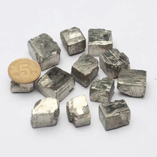 Натуральный пиритовый куб, полированный барабанный камень, гравий, образец минерала 2024 - купить недорого