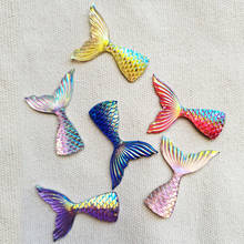 50 pçs 6 cores mix peixe cauda flatback resinas planar resina cabochão diy artesanato enfeites para centros de arco de cabelo 2024 - compre barato