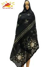2021Latest African Women 100% Cotton Scarf Muslim Women Hijab Scarfs Big size Cotton Scarf for Shawls Pray shawlsHB043 2024 - buy cheap