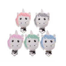 10pz Baby Pacifier Clips Silicone Unicorn Pacifier Dummy Clip Holder Baby Feeding Accessories Soother Clasp Metal Soother Holder 2024 - buy cheap