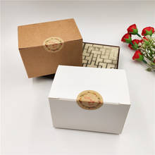 Caja rectangular de papel kraft Blanco/marrón, caja de jabón hecha a mano, para fiestas de bodas, dulces/chocolate/galletas/caja de regalo, 9x6x6cm, 30 Uds. 2024 - compra barato