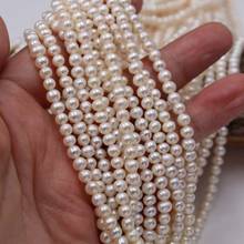 Cuentas pequeñas de perlas de patata para collares, joyería artesanal de 4-5mm, blancas y barrocas, elegantes, perlas 100% naturales reales de agua dulce, 35cm 2024 - compra barato