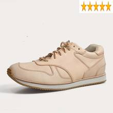 Handmade Genuine Leather Casual for Unisex High Quality Designer Lace Up Platform Sneakers Luxury Hip Hop Shoes Plus Size 2024 - buy cheap