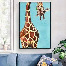 Cartoon Animal Art Canvas Painting Cute Giraffe Poster and Print Nordic Wall Art Pictures for Children's Room Home Decor Cuadros 2024 - buy cheap