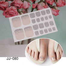 22Tips Hot Selling Toenail Art Stickers Full Cover Waterproof Wraps Shiny Powder Sequins Feet Decoreations Supplies Manicure 2024 - buy cheap