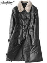 Genuine Leather Jacket Women's Down Jacket Winter Jacket Women Real Mink Fur Collar Sheepskin Coat Korean HQ18-YY1082B MY1919 2024 - buy cheap