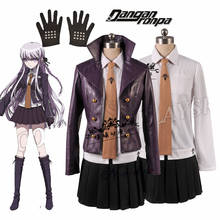 Danganronpa Kyoko Kirigiri-Conjunto de vestido de Cosplay con guantes para mujer, disfraz de Halloween y chaqueta de peluca Ri, camisa y corbata 2024 - compra barato
