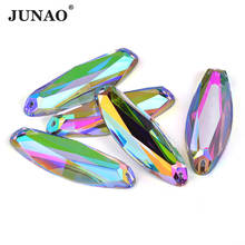 JUNAO 20*58mm Large Sewing AB Crystal Oval Rhinestone Flatback Stones Sew On Fancy Crystals Strass for Needlework Decorartion 2024 - buy cheap