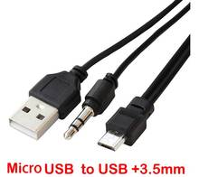 LBSC  2in1 Cable - Micro USB to USB & 3.5mm Aux Standard Audio Jack Connection Cable - Compatible with many speakers, Mp3 Player 2024 - buy cheap