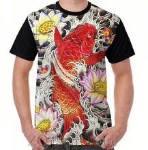 Camiseta con estampado de flores para hombre y mujer, camisa divertida de manga corta con cuello redondo, Benigoi Koi 2024 - compra barato