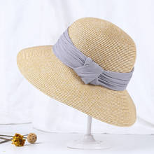 Женская пляжная шляпа солнцезащитный козырек ведро шляпа Панама 2021 Женская летняя обувь шляпы солнцезащитного крема женские элегантные соломенные шляпы для женщин 2024 - купить недорого