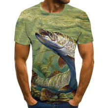 Новинка лета 2021, Повседневная футболка для мужчин и женщин с 3D принтом тропических рыбок, модная трендовая красивая детская футболка для молодых людей 2024 - купить недорого