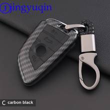 jingyuqin 4B Carbon Fiber Silicone Key Case Cover For BMW X1 X3 X4 X5 X6 F15 F16 F48 G30 G38 525 540 730 740 1 2 5 7 Series 218i 2024 - buy cheap