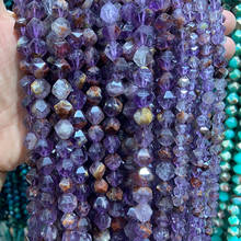Cuentas de cacoxenita de cuarzo fantasma púrpura Natural, 15 ", espaciador facetado, cuentas de cuarzo sueltas para fabricación de joyas, accesorios 2024 - compra barato