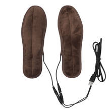 USB Electric Powered Plush Fur Heating Insoles Winter Keep Warm Foot Shoes 2024 - buy cheap