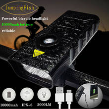 Farol dianteiro à prova d'água para bicicleta, 10000mah, 5 xm-l, t6, led poderoso, mtb, lâmpada bicicleta, 4 modos, lanterna recarregável, luz para bicicleta 2024 - compre barato