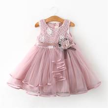 Baby Girls Flower Princess Dress Summer Lace Embroidery Tulle Tutu Gown Toddler Kids Sleeveless Clothing Children Party Vestidos 2024 - buy cheap